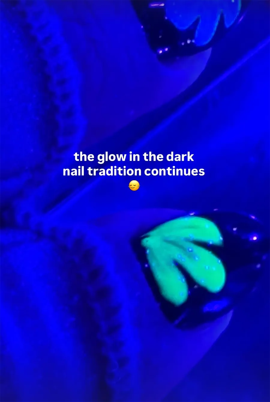 Hailey Bieber Continues Her Glow in the Dark Nails for Justin Biebers Coachella Performance