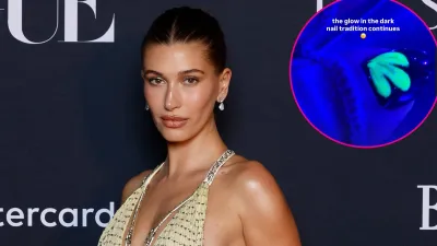Hailey Bieber Continues Her Glow in the Dark Nails for Justin Biebers Coachella Performance