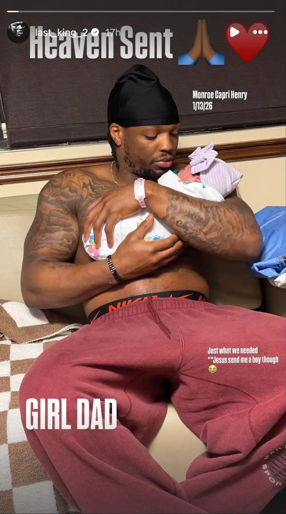 NFLs Derrick Henry Says Jesus Send Me a Boy After Welcoming 3rd Daughter