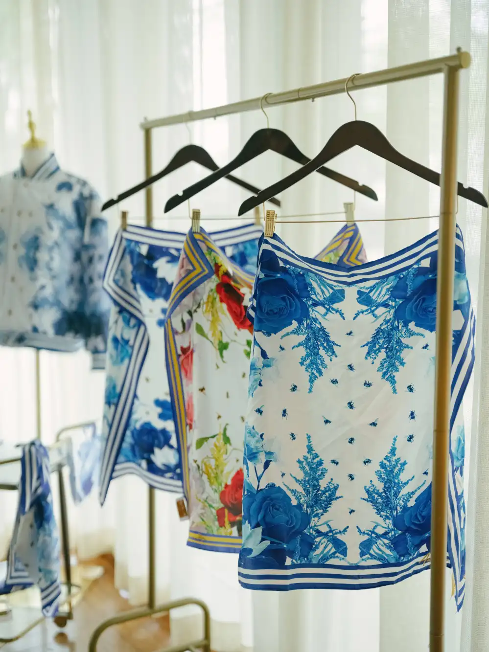 Clothes on hanger.