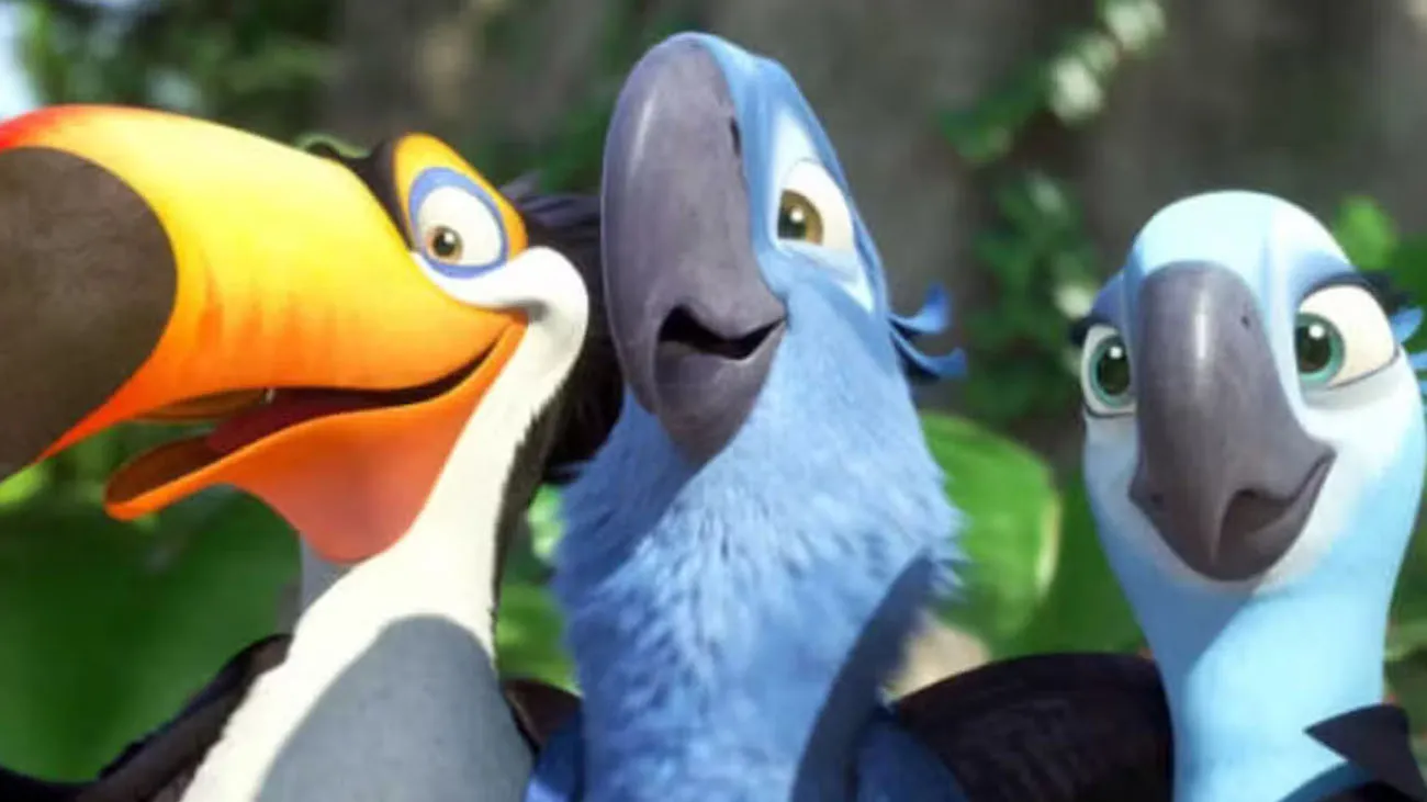 Blu and his friends in Rio.