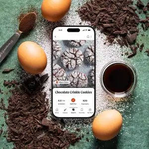 iPhone with Recipe Mise - Chocolate Crinkle Cookies