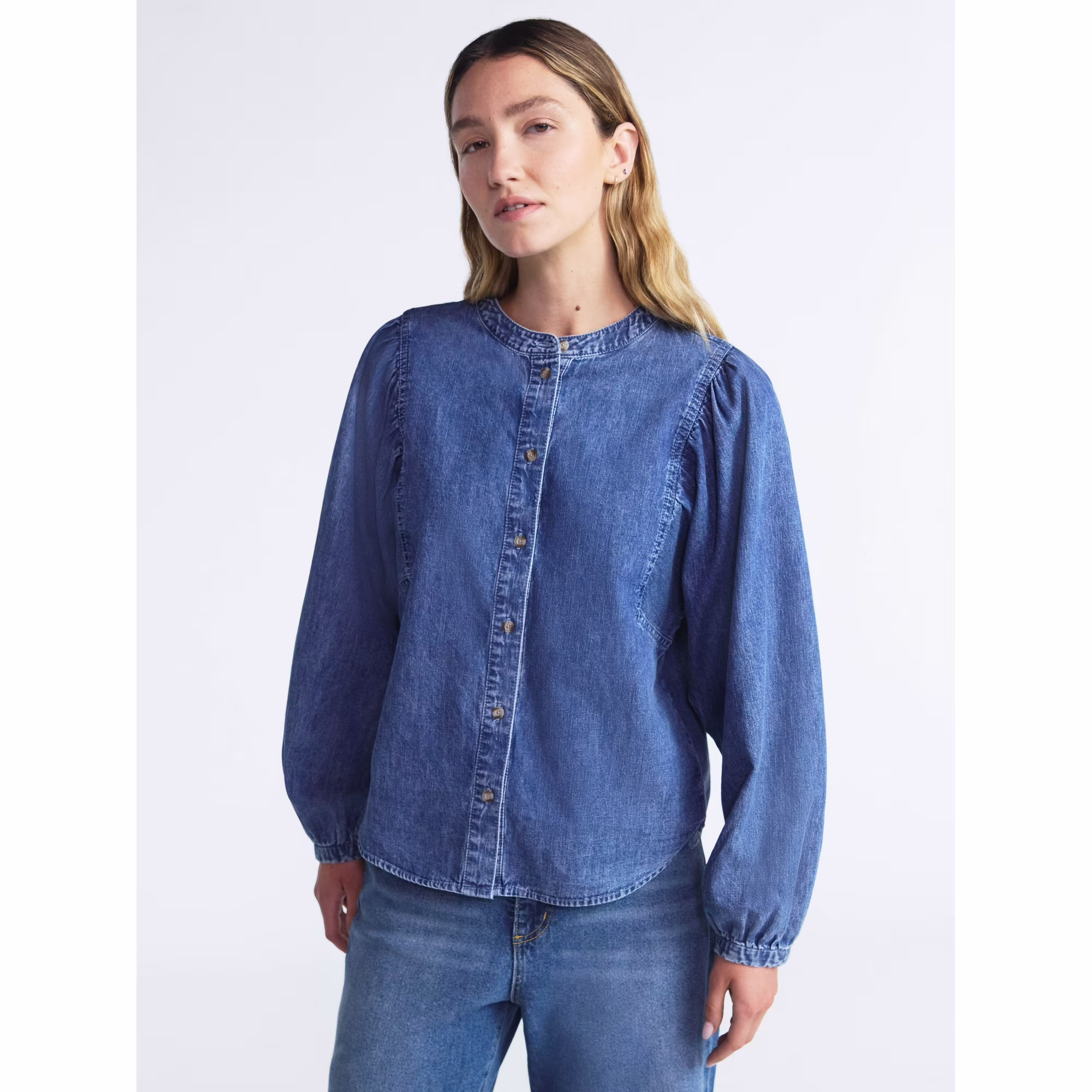 denim blouse