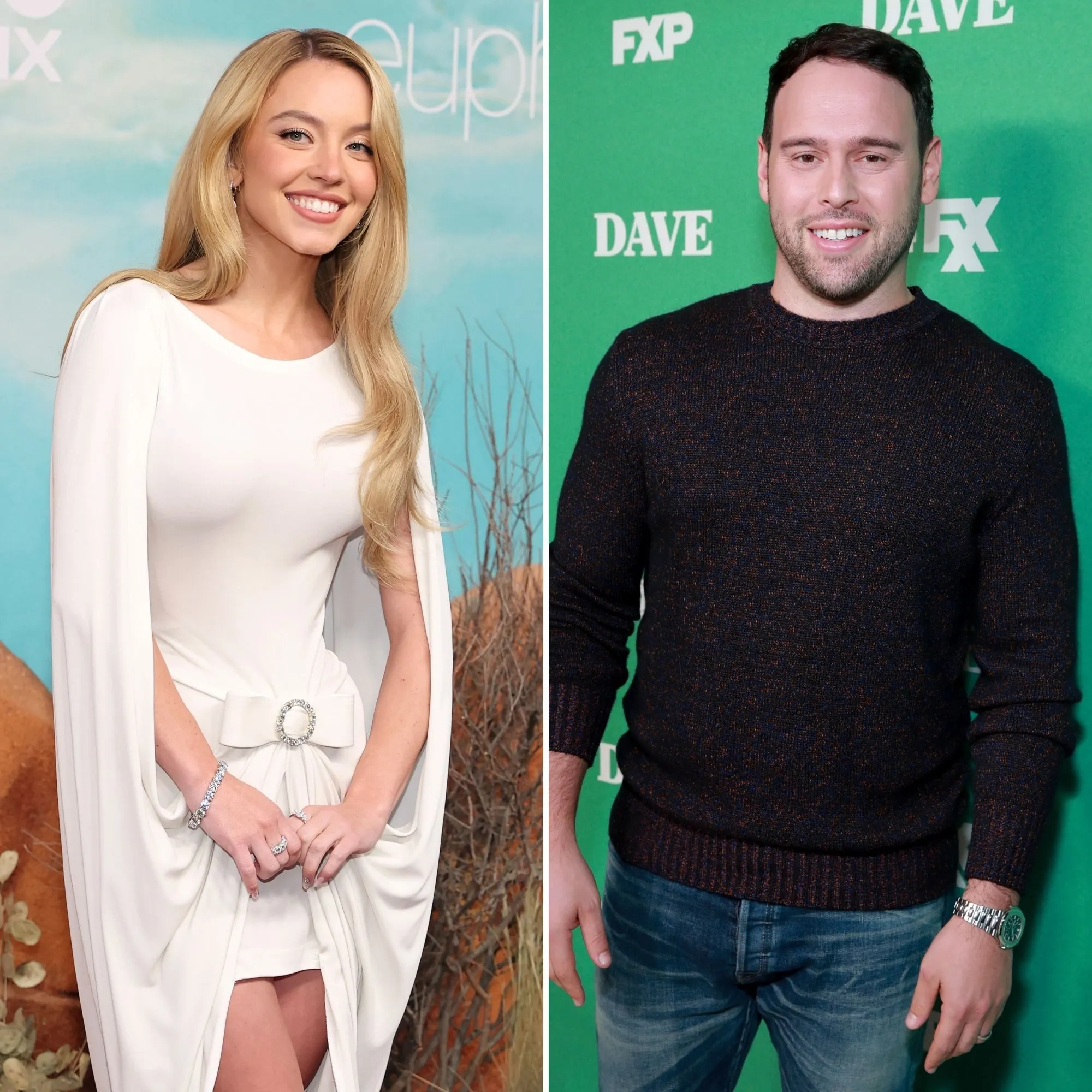 Sydney Sweeney Seen on Scooter Brauns Shoulders at Stagecoach