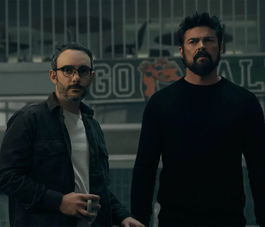 Omid Abtahi and Karl Urban in The Boys