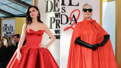 Anne Hathaway, Meryl Streep Match in Red at Movie Premiere