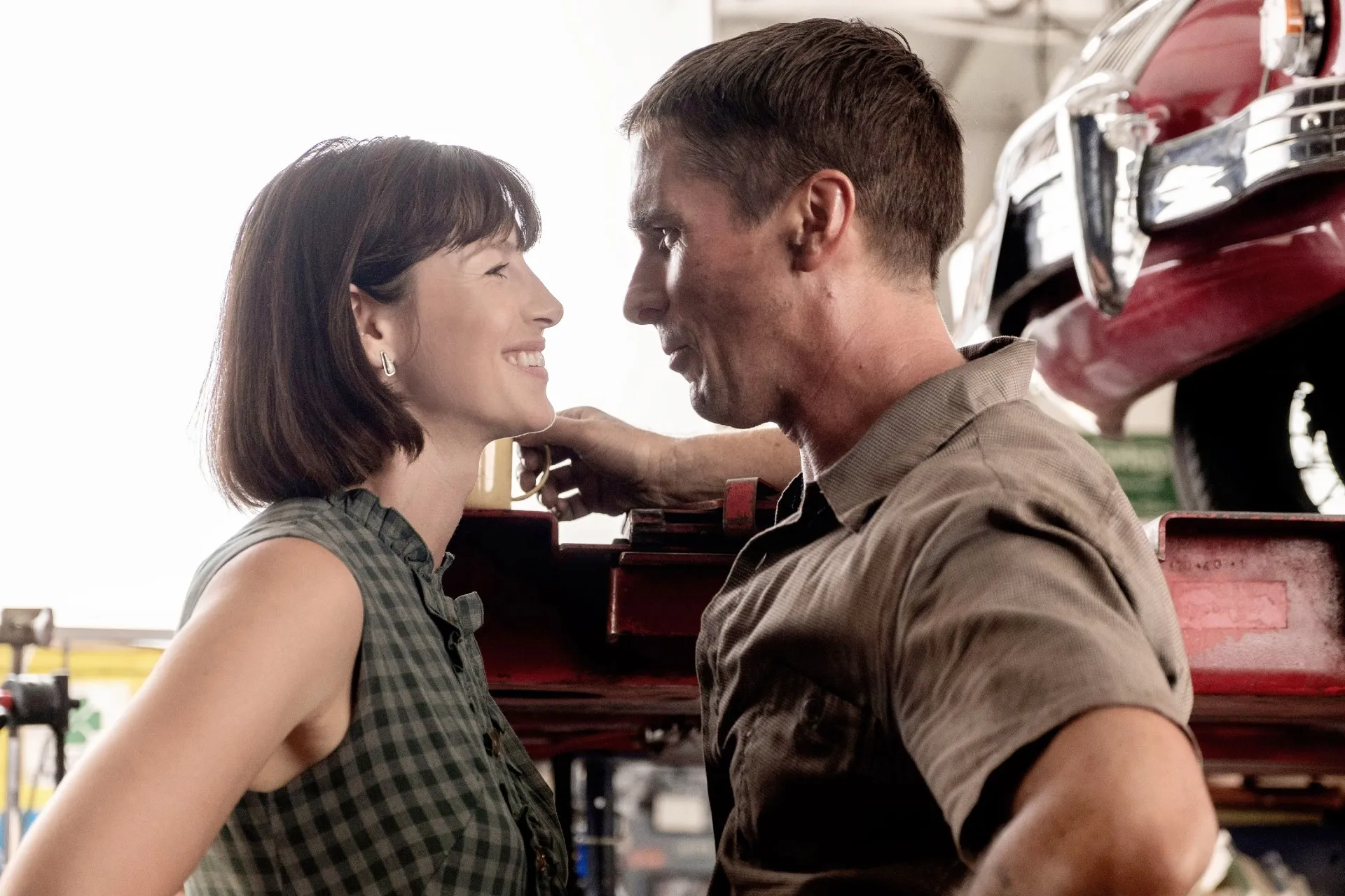 Catriona Balfe and Christian Bale in Ford v Ferrari