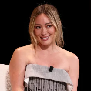 NEW YORK, NEW YORK - APRIL 22: Hilary Duff speaks during the 2026 TIME100 Summit at Jazz at Lincoln Center on April 22, 2026 in New York City. (Photo by Jemal Countess/Getty Images for TIME)