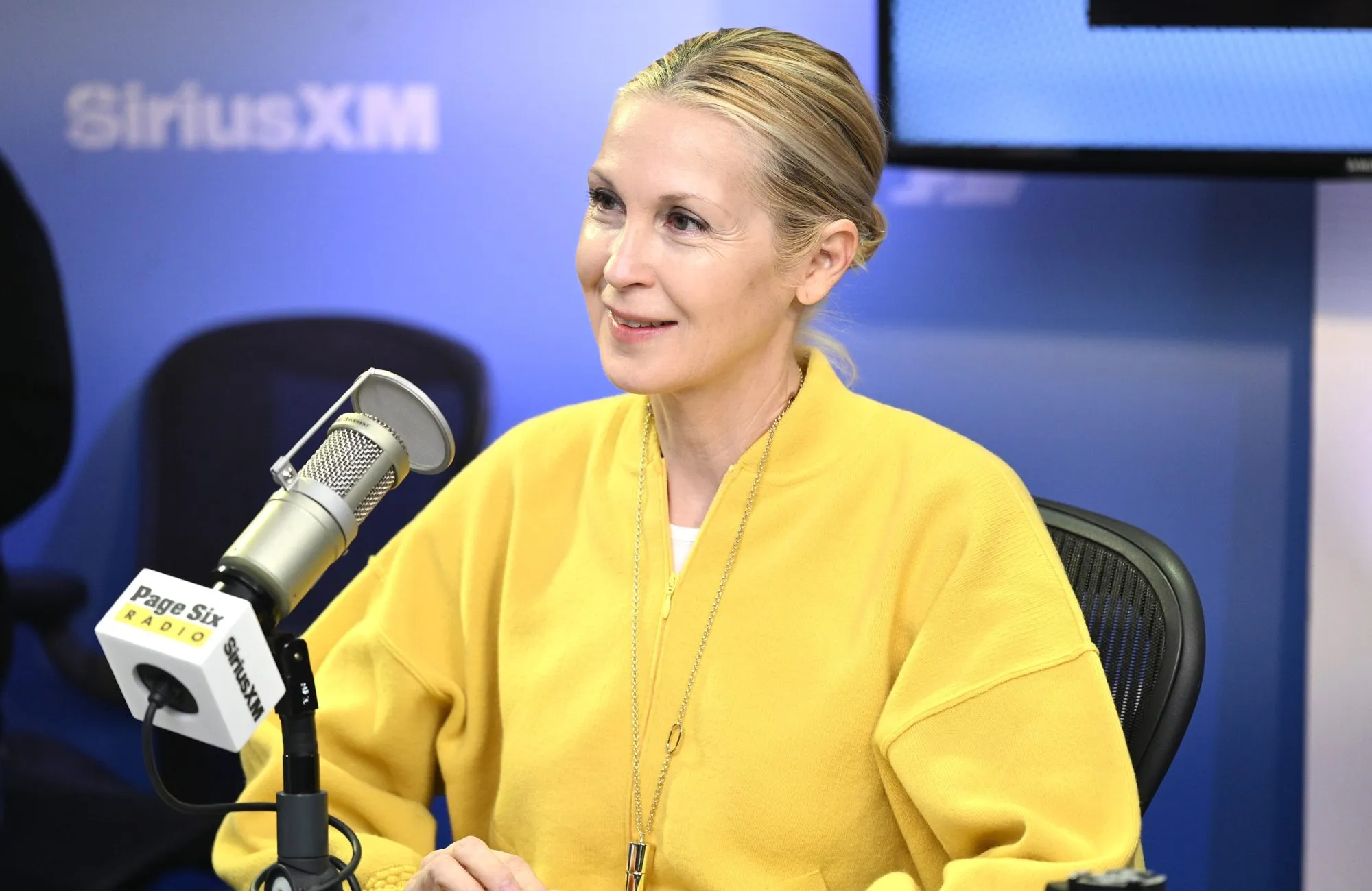 NEW YORK, NEW YORK - APRIL 08: Kelly Rutherford visits Page Six Radio to discuss the launch of her new perfume Rose Premiere at SiriusXM Studios on April 08, 2026 in New York City. (Photo by Gary Gershoff/Getty Images)
