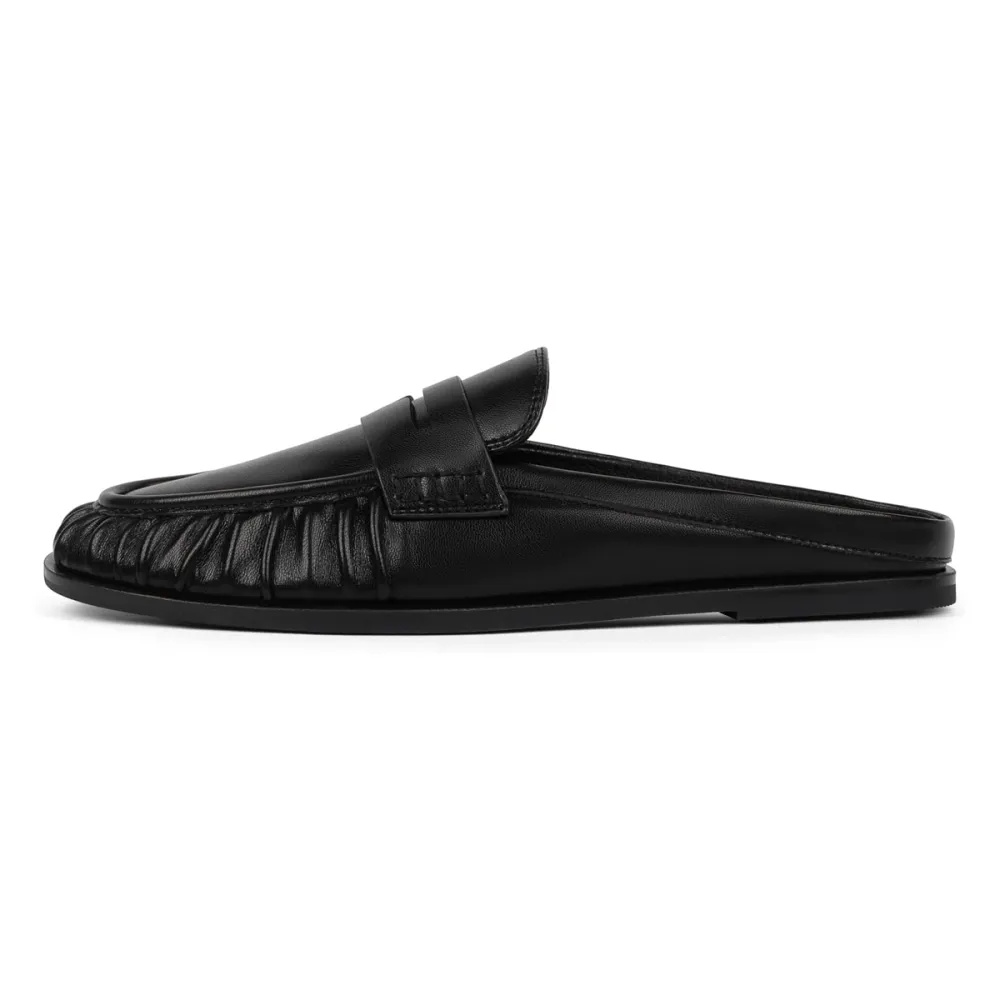 QIY Backless Slip On Penny Loafers 