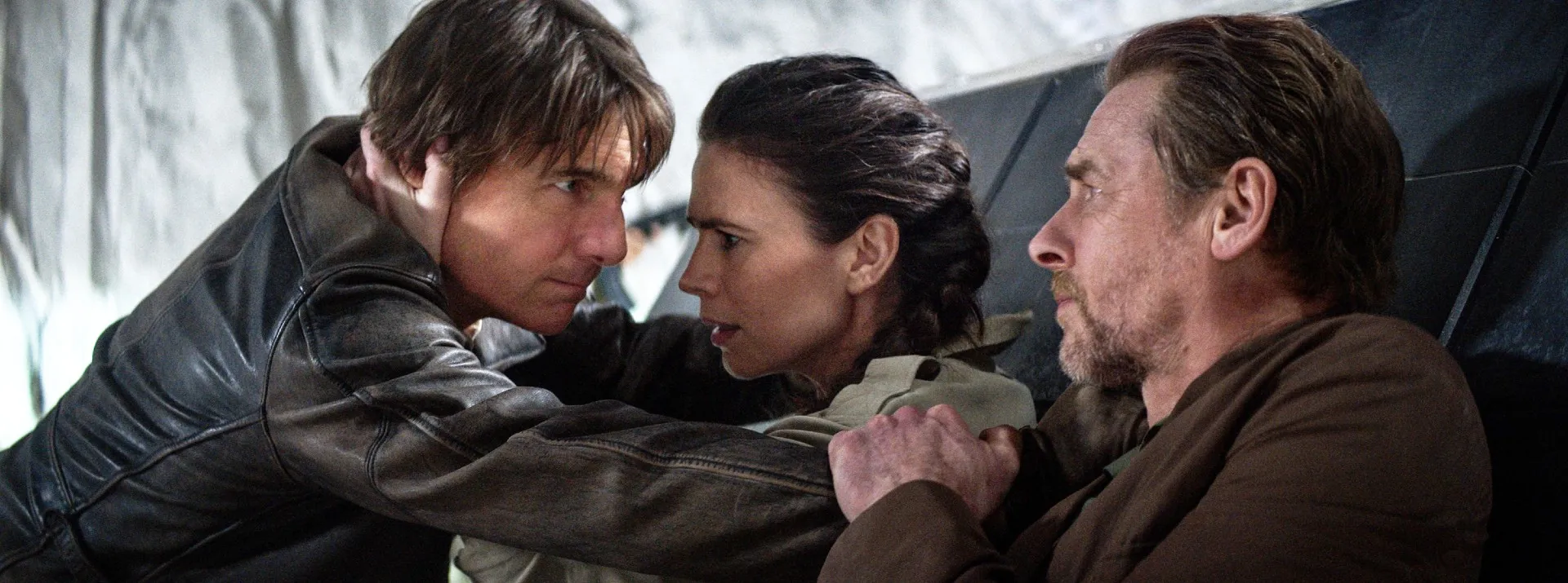 Tom Cruise, Hayley Atwell, Simon Pegg in The Final Reckoning