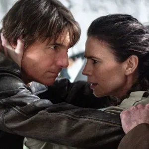 Tom Cruise, Hayley Atwell, Simon Pegg in The Final Reckoning