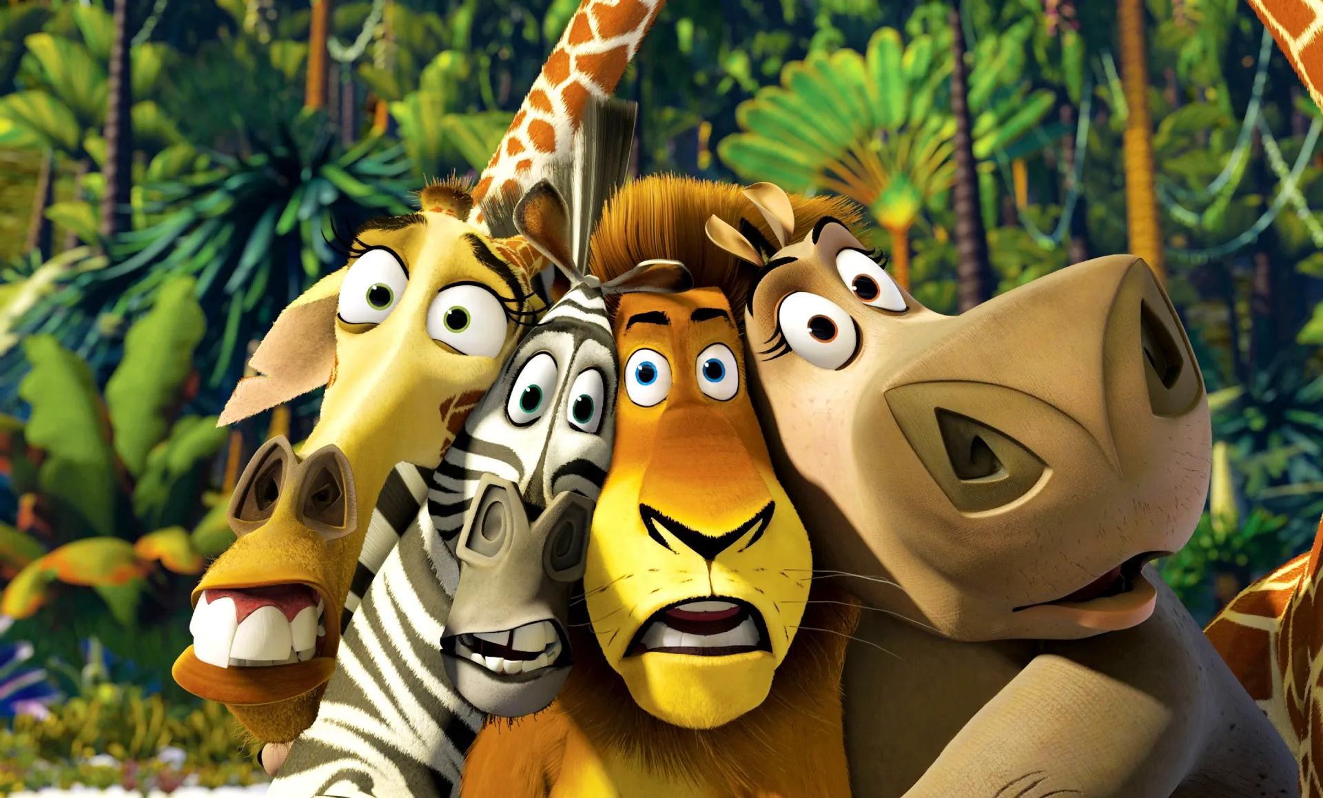 Melman, Marty, Alex and Gloria in Madagascar