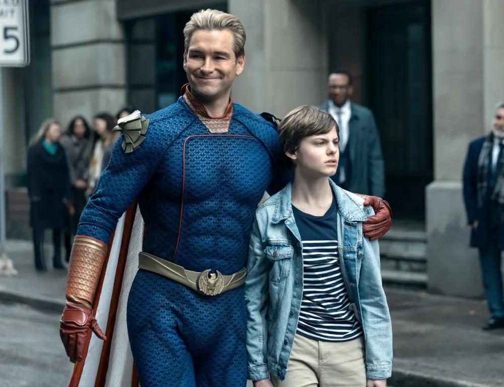 Antony Starr and Cameron Crovetti in The Boys season 4