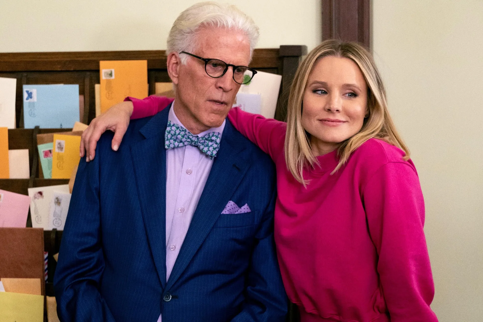 Ted Danson and Kristen Bell in The Good Place