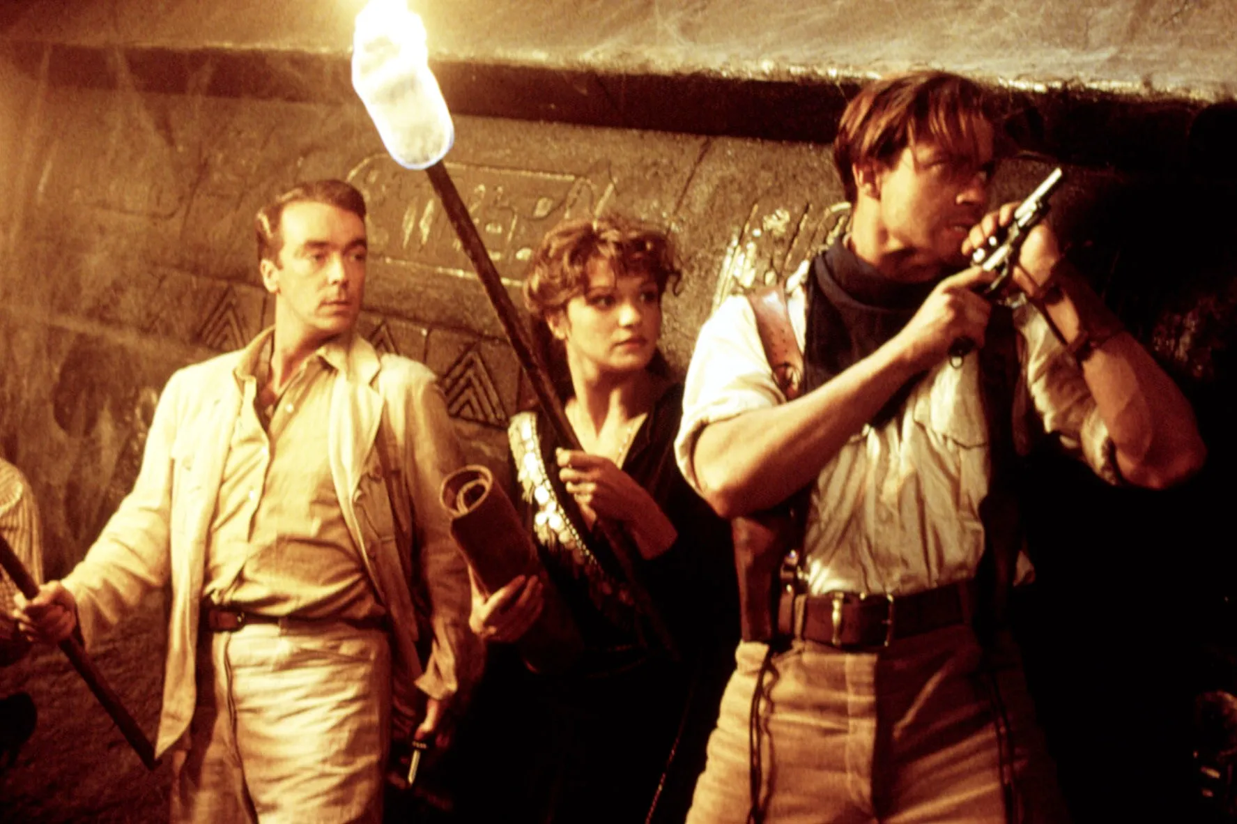 Brendan Fraser, Rachel Weisz and John Hannah in The Mummy