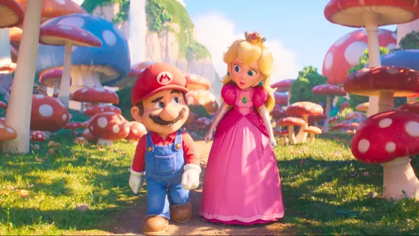 Mario (voice: Chris Pratt), Princess Peach (voice: Anya Taylor-Joy) in The Super Mario Bros. Movie