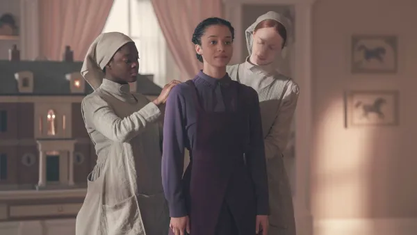 Blessing Adedijo, Chase Infiniti and Kira Guloien in The Testaments