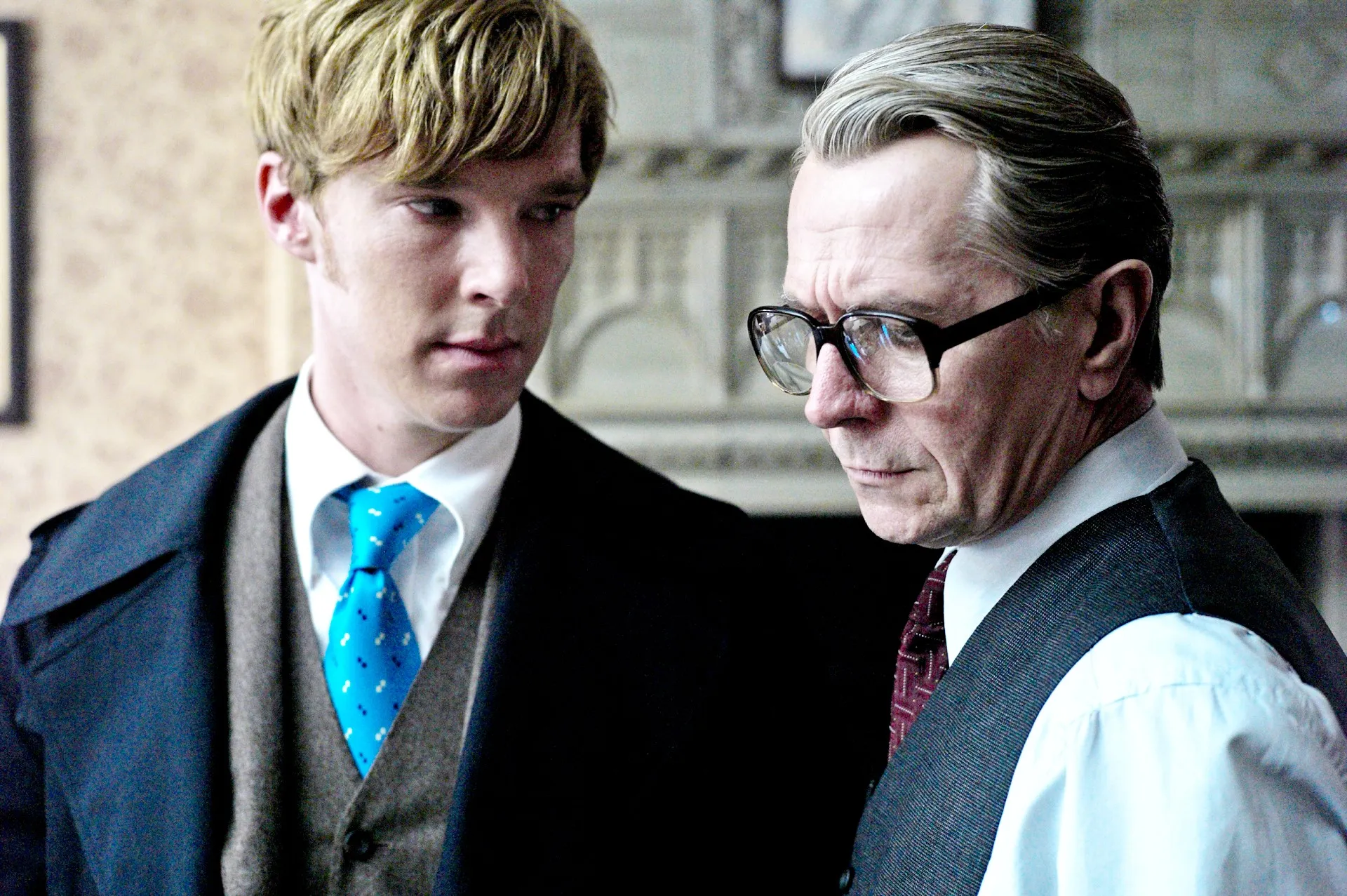 Benedict Cumberbatch and Gary Oldman in Tinker Tailor Soldier Spy