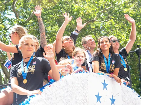U.S. Women's Soccer Players at Parade