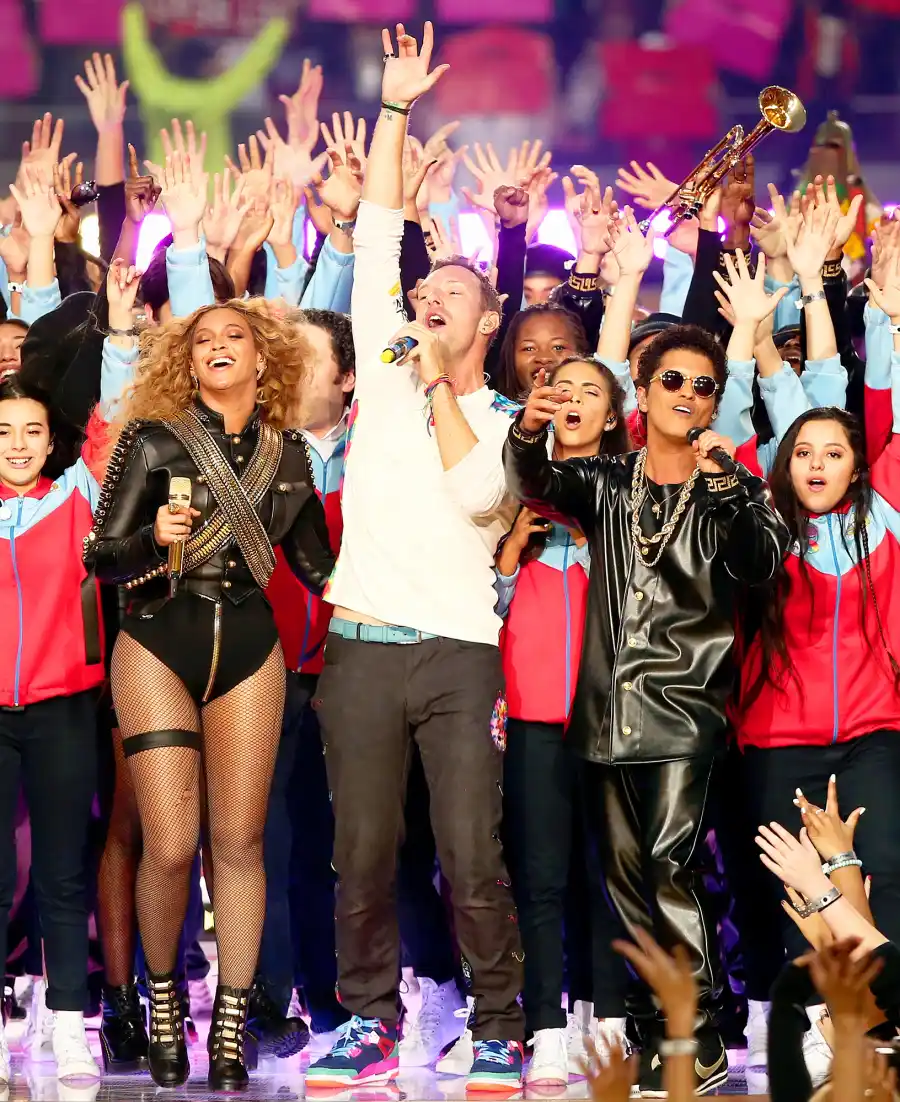 Chris Martin, Beyonce and Bruno Mars