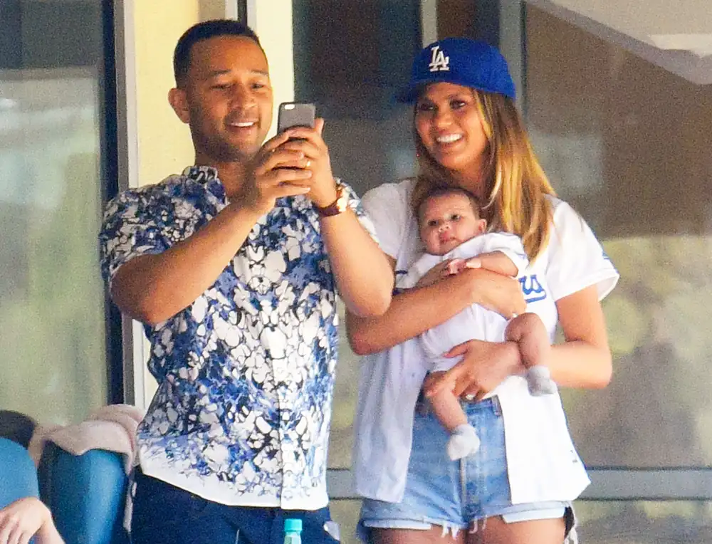 John Legend, Chrissy Teigen and Luna
