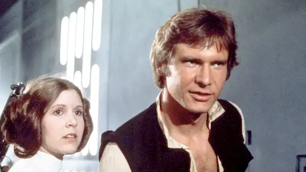Carrie Fisher and Harrison Ford