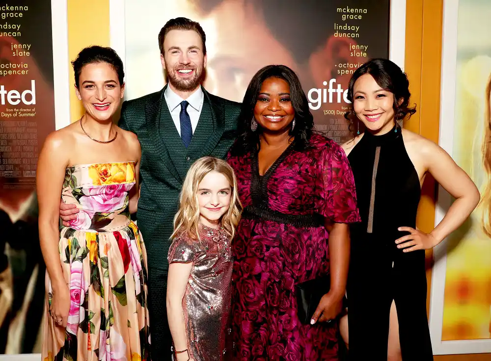 Jenny Slate, Chris Evans, Mckenna Grace, Octavia Spencer, and Jona Xiao
