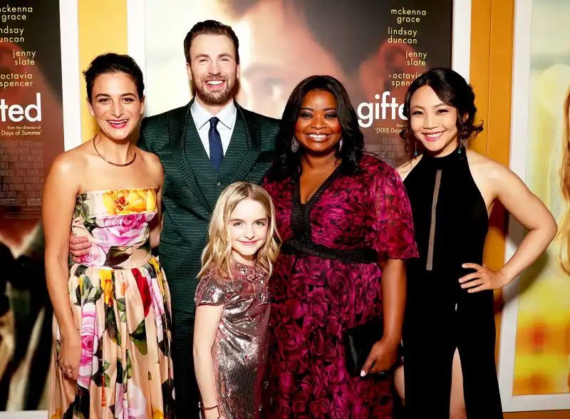 Jenny Slate, Chris Evans, Mckenna Grace, Octavia Spencer, and Jona Xiao