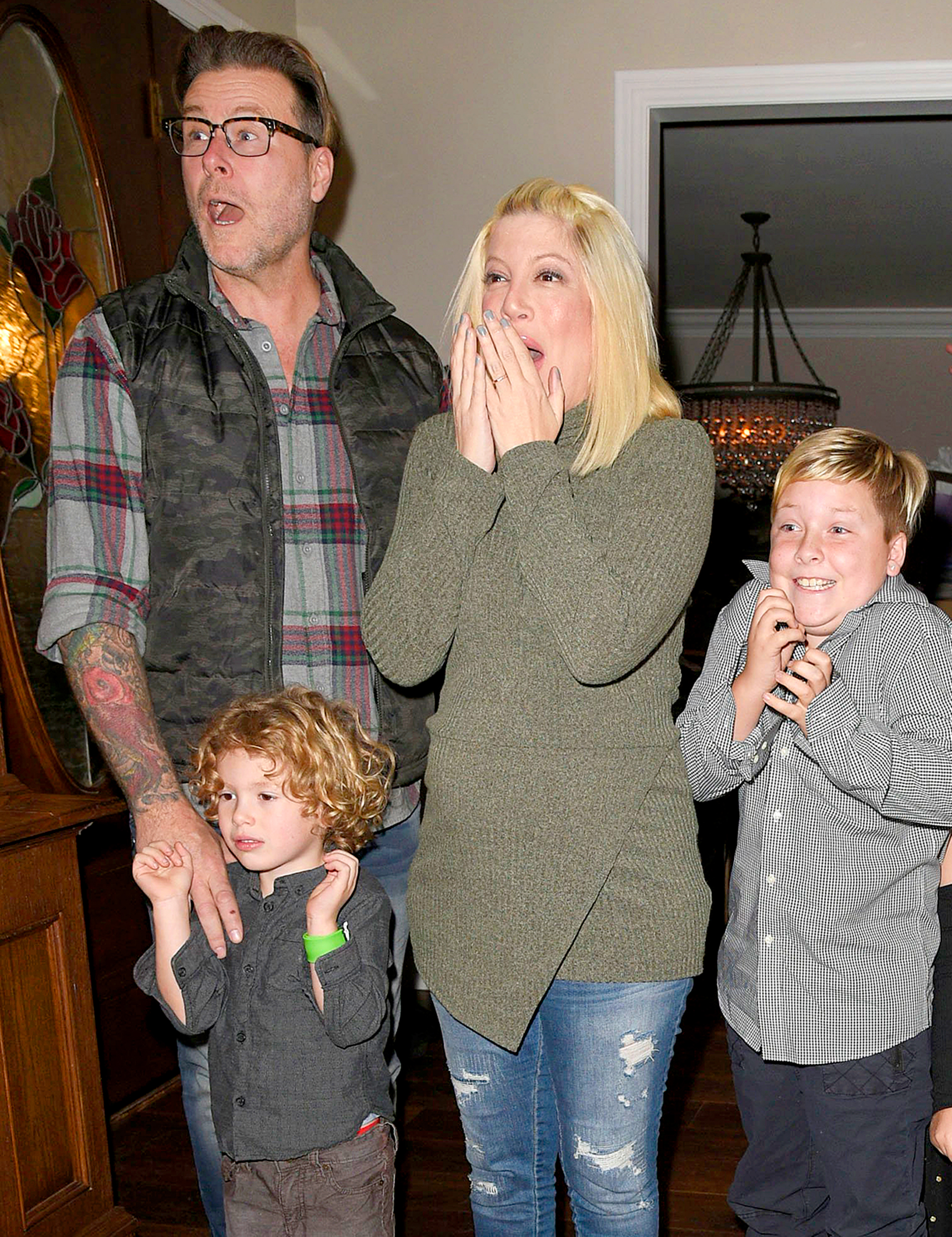 Tori Spelling, Dean McDermott, Liam McDermott and Finn McDermott