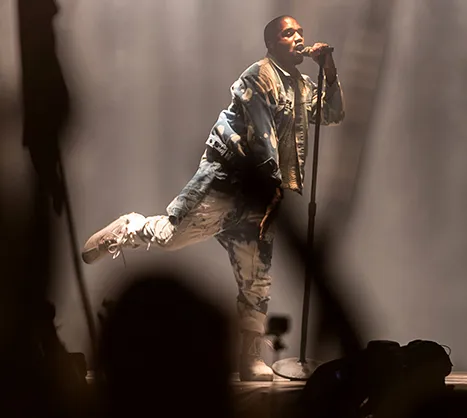 Kanye West performs