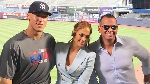 Aaron Judge, Jennifer Lopez and Alex Rodriguez