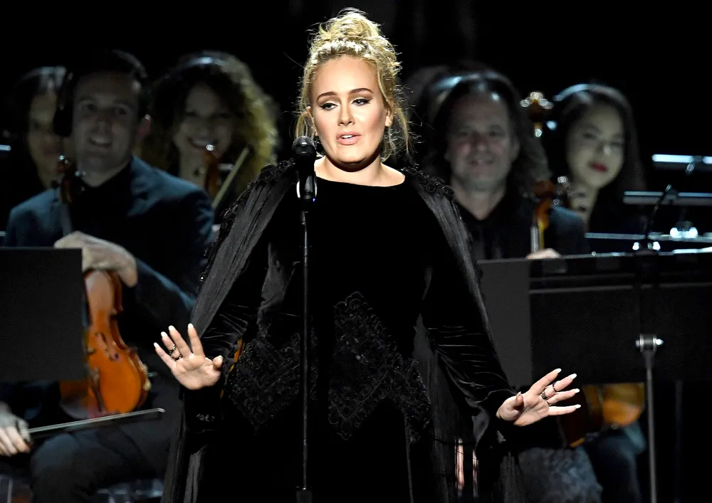 Adele performs onstage during The 59th GRAMMY Awards at STAPLES Center on February 12, 2017 in Los Angeles, California.