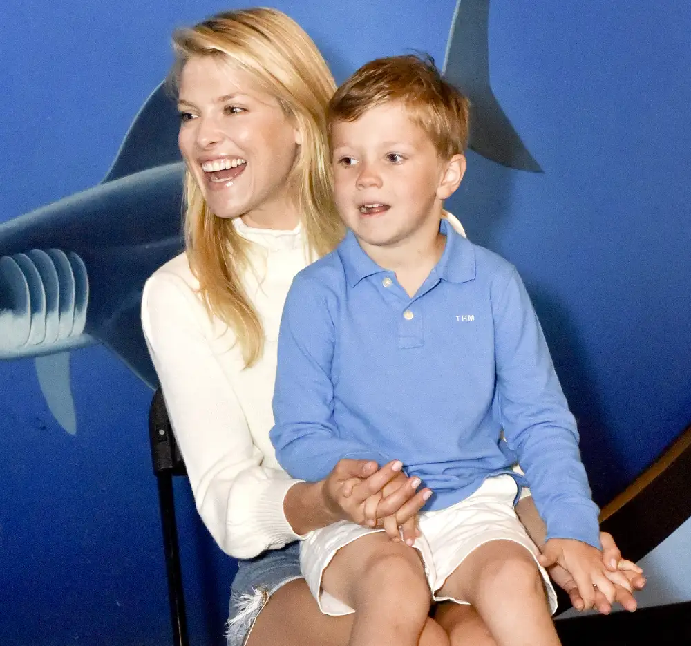 Ali Larter and son Teddy at Heal the Bay&rsquo;s Santa Monica Pier Aquarium for a story reading on June 4, 2016 in Santa Monica.