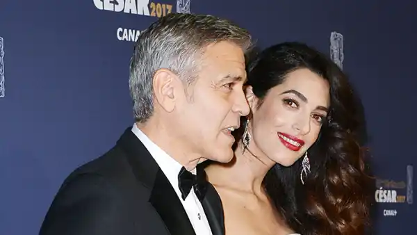 George Clooney Amal pregnant bump
