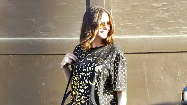 Pregnant Anne Hathaway is spotted leaving a friend's house in Echo Park, California on December 02, 2015.