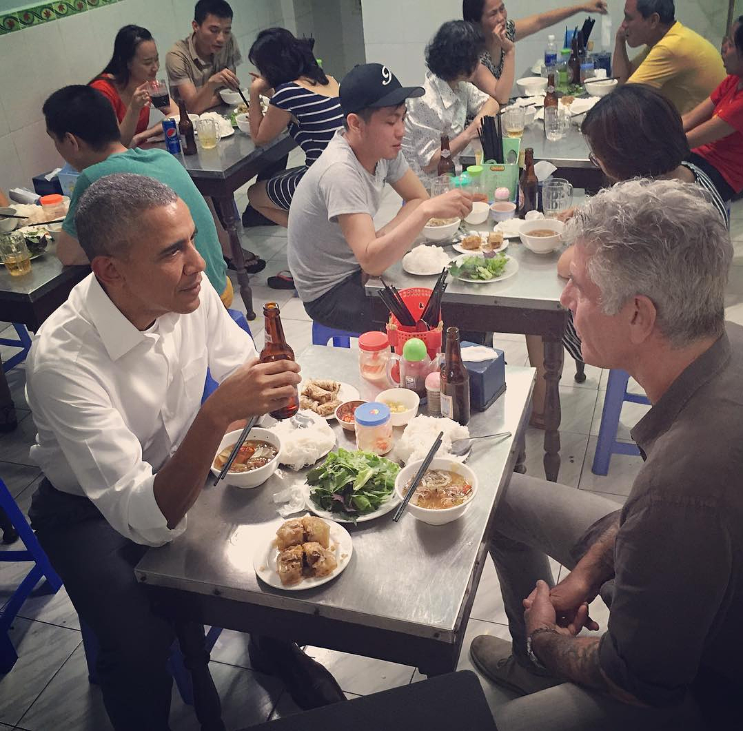 Barack Obama and Anthony Bourdain