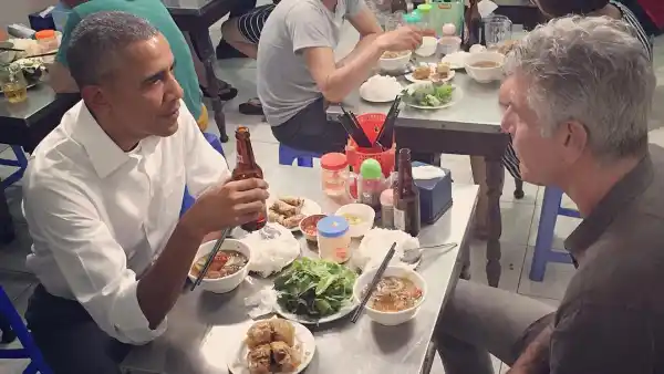 Barack Obama and Anthony Bourdain