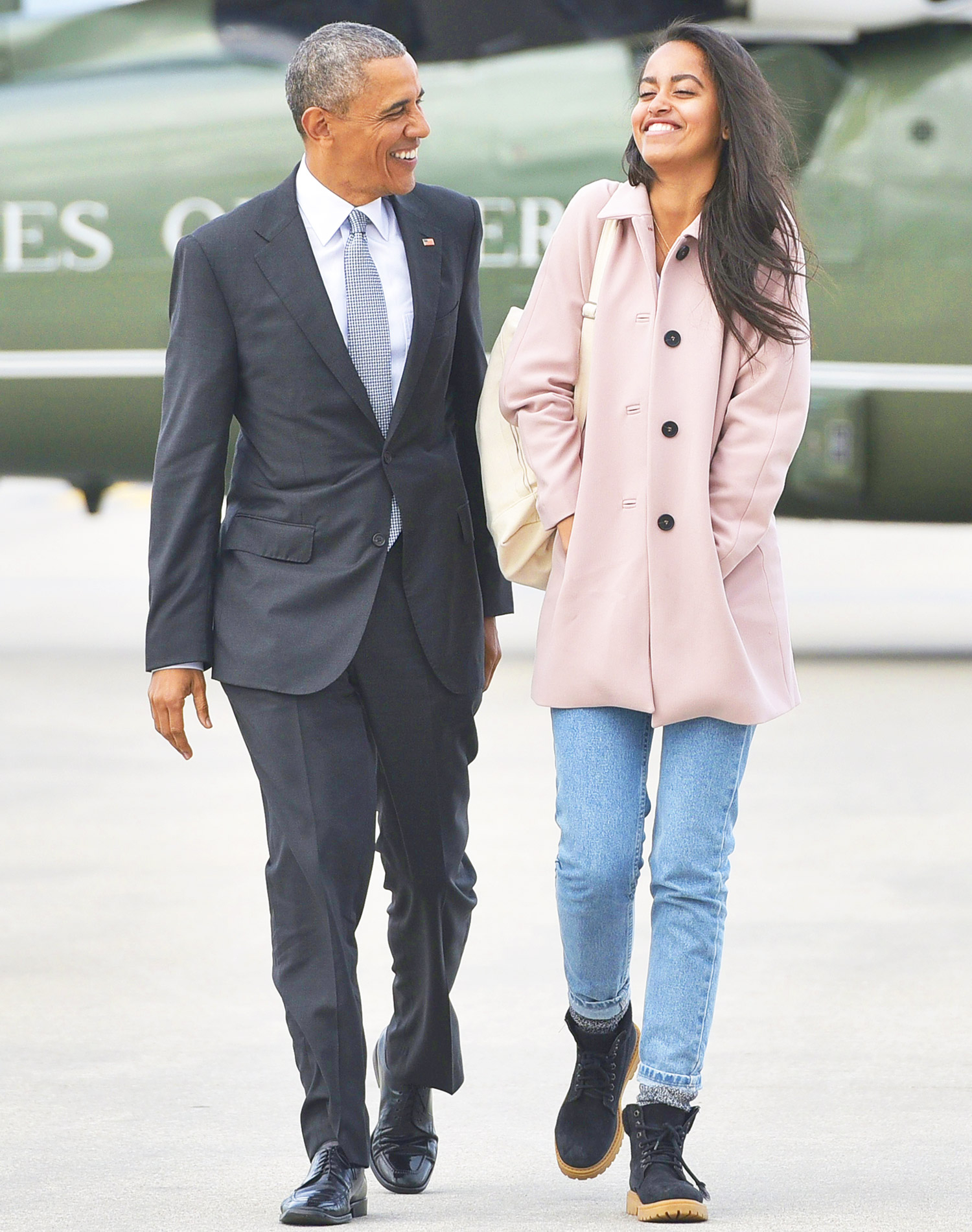 US President Barack Obama and daughter Malia