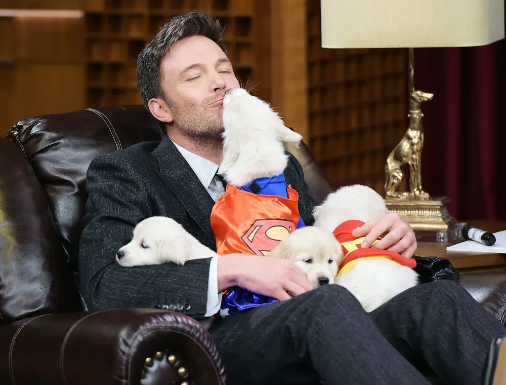 Ben Affleck with puppies