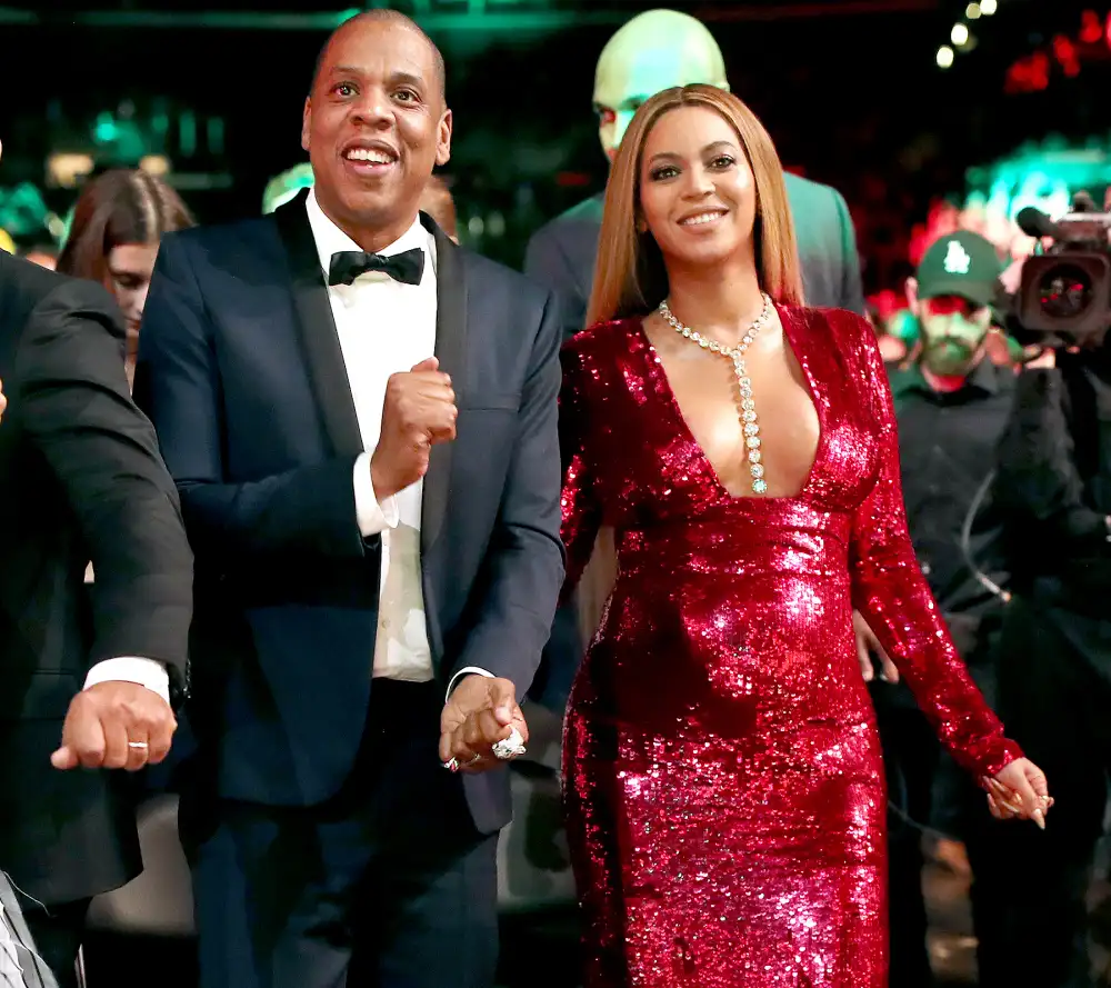 Jay Z and Beyonc&eacute; during The 59th GRAMMY Awards at STAPLES Center on February 12, 2017 in Los Angeles, California.