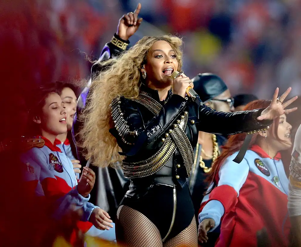Beyonc&eacute; performs during the Pepsi Super Bowl 50 halftime show.
