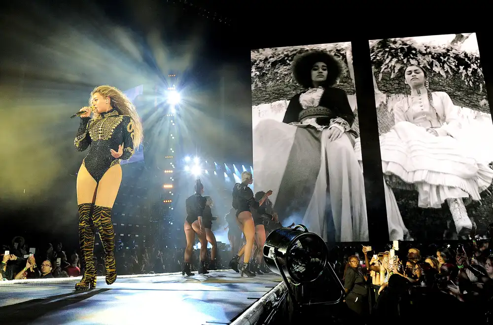 Beyonce performs during the Formation World Tour at Marlins Park on Wednesday, April 27, 2016, in Miami, Florida.