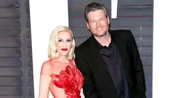 Gwen Stefani and Blake Shelton arrive at the 2016 Vanity Fair Oscar Party.