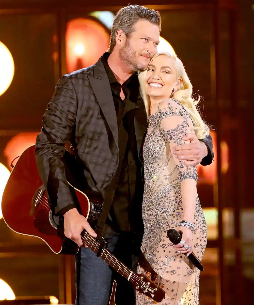 Blake Shelton and Gwen Stefani are seen on stage during the 2016 &lsquo;Billboard&rsquo; Music Awards.