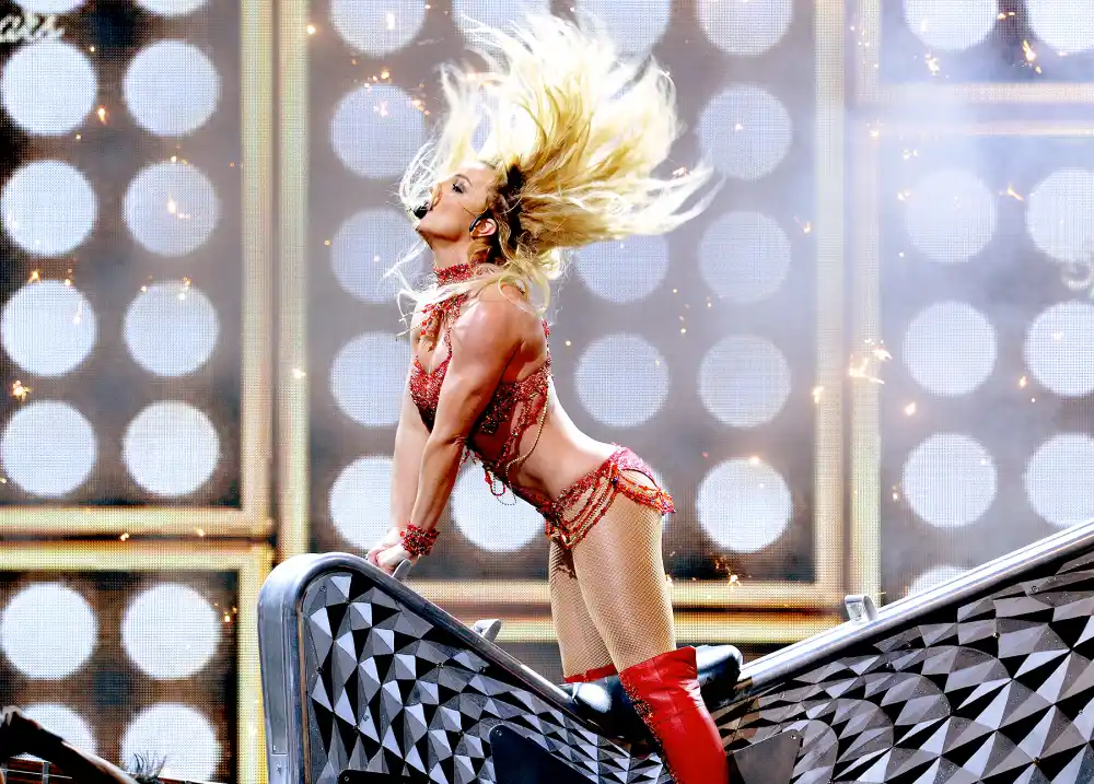 Britney Spears performs onstage during the 2016 Billboard Music Awards.