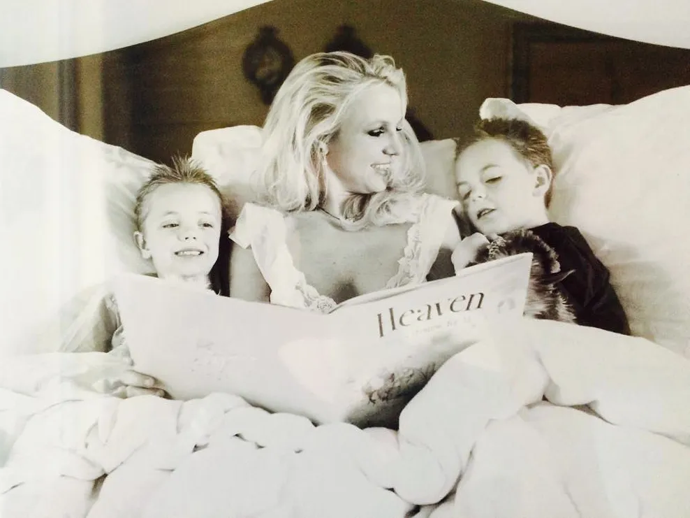 Britney Spears with her kids