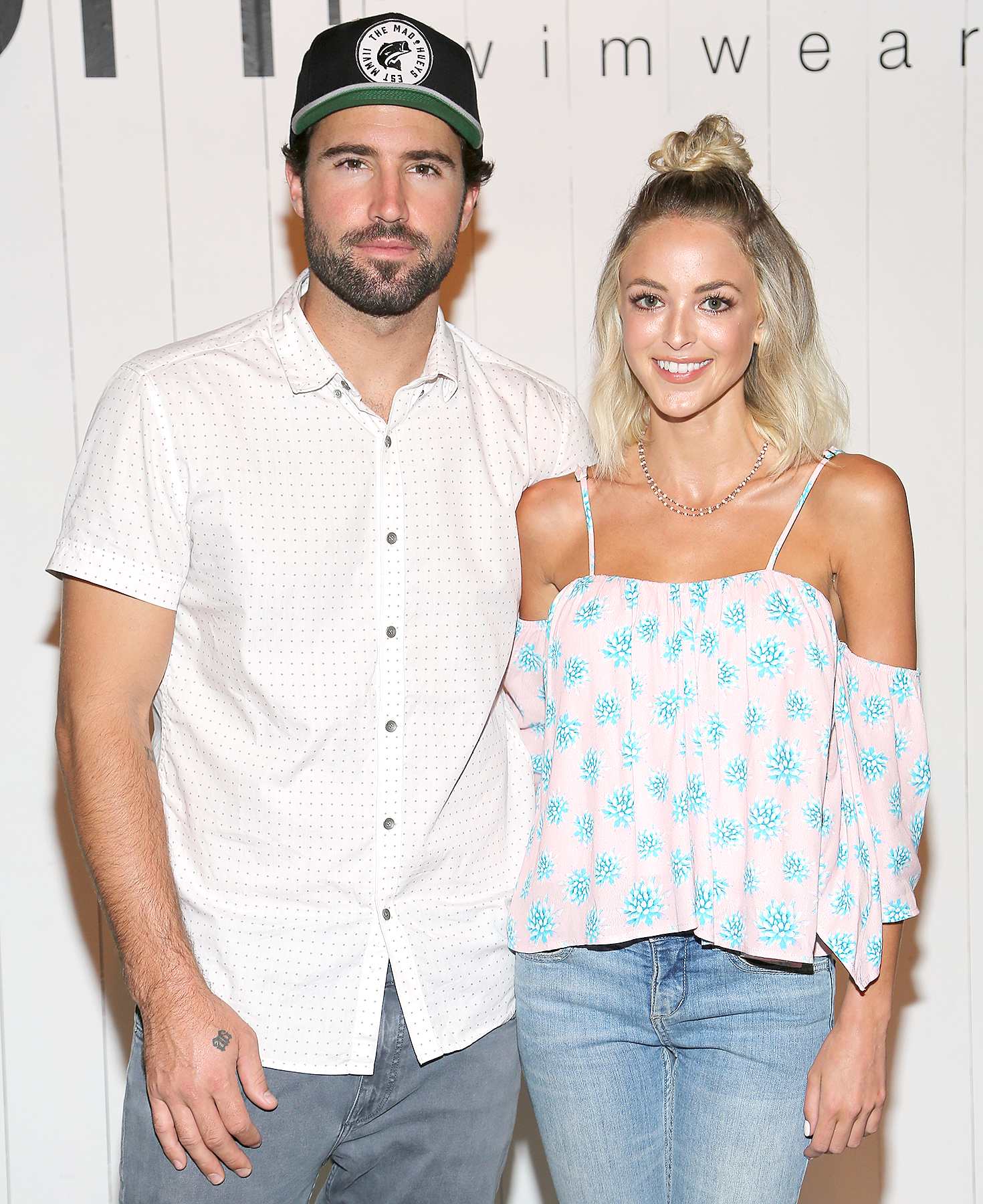 Brody Jenner and Kaitlynn Carter attend the Tori Praver fashion show during FUNKSHION: Fashion Week Miami Beach Swim at the FUNKSHION Tent on July 18, 2015 in Miami Beach, Florida.
