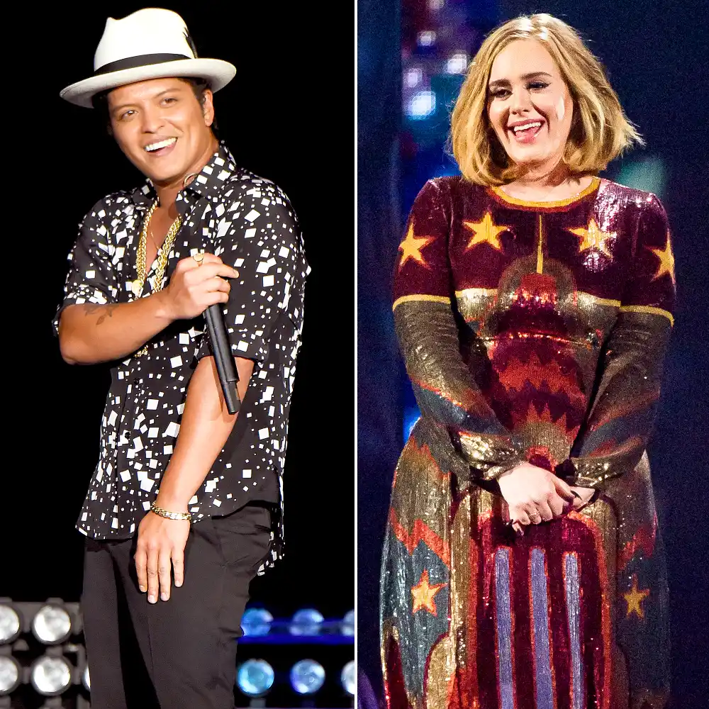 Bruno Mars and Adele