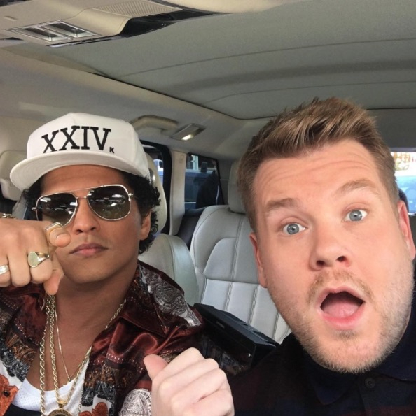Bruno Mars and James Corden